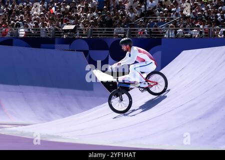 Anthony Jeanjean (fra) partecipa alla finale Cycling BMX Freestyle Men's Park Foto Stock
