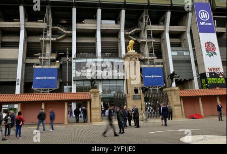 Twickenham, Regno Unito. 2 novembre 2024. Aeroporto internazionale di Autunno. Inghilterra V nuova Zelanda. Stadio Allianz. Twickenham. Una vista generale (GV) del marchio Allianz sul nuovo stadio Allianz (ex stadio Twickenham) prima della partita di rugby England V New Zealand Autumn International all'Allianz Stadium di Londra, Regno Unito. Crediti: Sport in foto/Alamy Live News Foto Stock