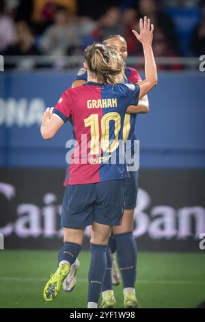 Caroline Graham Hansen (FC Barcelona) vista durante una partita di Liga F tra FC Barcelona e SD Eibar all'Estadi Johan Cruyff a Sant Joan Despi, Barcellona, Spagna, il 2 novembre 2024. Foto di Felipe Mondino Foto Stock