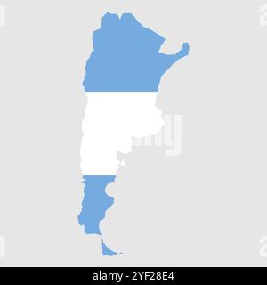 Argentina forma simbolo mappa, illustrazione vettoriale icona nastro di viaggio piatto. Illustrazione Vettoriale