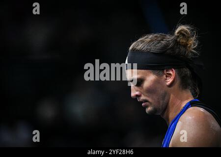 Alexander ZVEREV, Germania, durante la sesta giornata del Rolex Paris Masters 2024, torneo di tennis ATP Masters 1000 il 2 novembre 2024 all'Accor Arena di Parigi, Francia Foto Stock