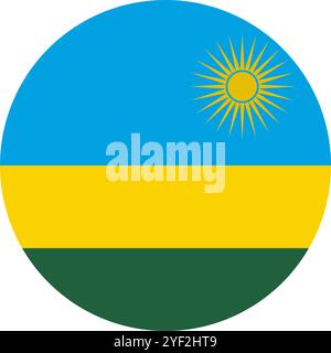 Bandiera cerchio Ruanda, bandiera cerchio Ruanda, immagini vettoriali Illustrazione Vettoriale