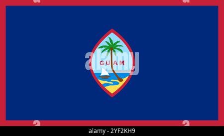 Flag of Guam, formato 16:9, Guam Flag, immagini vettoriali Illustrazione Vettoriale