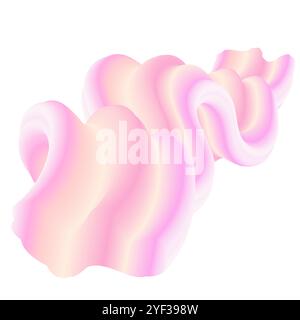 Illustrazione 3D Isolated Splash Gum o Cream Abstract Wave Gam Bubble Gum o Cream Ice Cream Abstract Wave Illustrazione Vettoriale