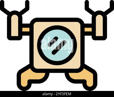Robot mobile autonomo che cammina su quattro gambe e utilizza le antenne per la navigazione Illustrazione Vettoriale