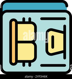 Questa icona colorata raffigura una scheda sim inserita in un telefono cellulare Illustrazione Vettoriale