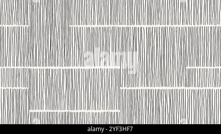 Disegno con inchiostro a linee verticali senza cuciture in nero su grigio chiaro Illustrazione Vettoriale
