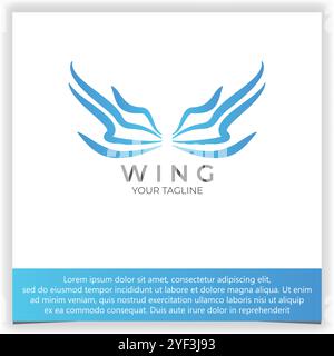 Icona modello logo Falcon Wing logo design app eps Illustrazione Vettoriale
