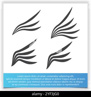 Icona modello logo Falcon Wing logo design app eps Illustrazione Vettoriale