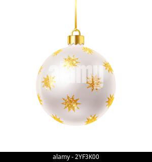 Scintillante baule natalizie con illustrazione vettoriale a stelle dorate Illustrazione Vettoriale