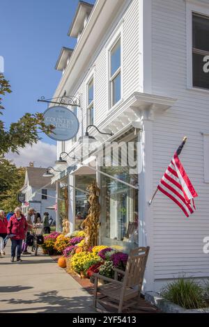 strada principale nella bella città o stowe nel vermont usa Foto Stock