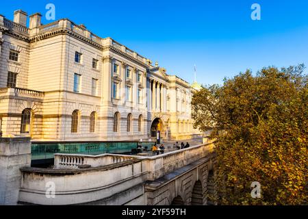 Esterno di Somerset House, Temple, Londra, Regno Unito Foto Stock