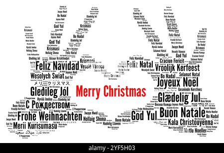 Buon Natale in diverse lingue Word cloud Concept Foto Stock