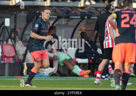 Rotterdam, Paesi Bassi. 3 novembre 2024. Rotterdam - Jens Toornstra durante l'undicesima gara della stagione Eredivisie 2024/2025. La partita è ambientata tra Sparta Rotterdam e FC Utrecht a Het Kasteel il 3 novembre 2024 a Rotterdam, nei Paesi Bassi. (VK Sportphoto/Danny de Groot) credito: Yannick Verhoeven/Alamy Live News Foto Stock