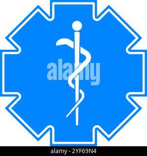 Simbolo del vettore del serpente medico. esculapius serpente Illustrazione Vettoriale