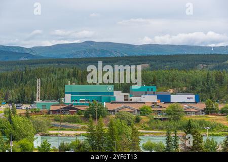 Whitehorse nel territorio dello Yukon, Canada settentrionale. Il Klondike, città della corsa all'oro vista in estate Foto Stock