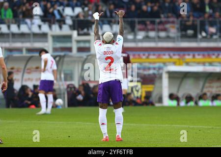 Dodò dell'ACF Fiorentina durante la partita di serie A tra Torino FC e ACF Fiorentina il 3 novembre 2024 allo Stadio Olimpico grande Torino di Torino, i Foto Stock