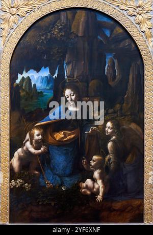La Vergine delle rocce, circa 1491-1508, Leonardo da Vinci (1452-1519), The National Gallery, Londra, Regno Unito. Foto Stock