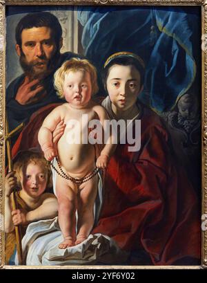 La Sacra famiglia e San Giovanni Battista, probabilmente 1620-1625, Jacob Jordaens (1593-1678), The National Gallery, Londra, REGNO UNITO. Foto Stock