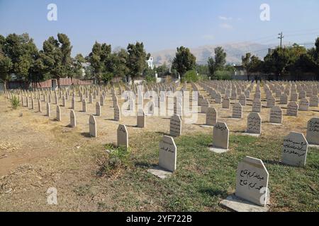 Cimitero dei Martiri di Halabja nel Kurdistan iracheno Foto Stock