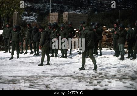 Fronte libanese del Libano dicembre 1981 / gennaio 1982 campo di addestramento Foto Stock