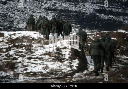 Fronte libanese del Libano dicembre 1981 / gennaio 1982 campo di addestramento Foto Stock