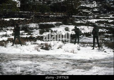 Fronte libanese del Libano dicembre 1981 / gennaio 1982 campo di addestramento Foto Stock