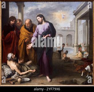 Christ Healing the Paralytic at the Pool of Bethesda, 1667-1670, Bartolomé Esteban Murillo (1617-1682), The National Gallery, Londra, Regno Unito. Foto Stock