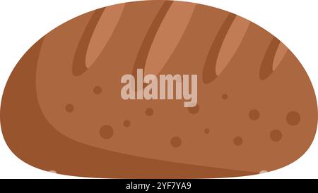 Semplice illustrazione vettoriale di una pagnotta di pane, perfetta per progetti relativi al cibo Illustrazione Vettoriale