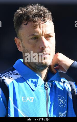 Napoli, Lazio. 3 novembre 2024. Amir Rrahmani della SSC Napoli durante la partita di serie A tra Napoli e Atalanta allo stadio Maradona di Napoli, Italia, 3 novembre 2024. Crediti: massimo insabato/Alamy Live News Foto Stock