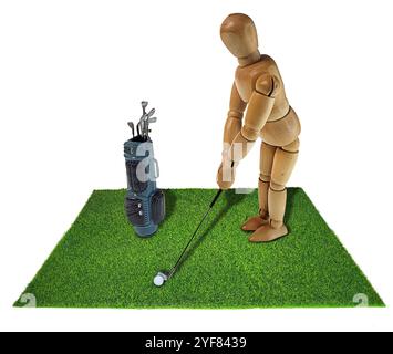 Golf su un campo di erba verde che cresce intorno Foto Stock