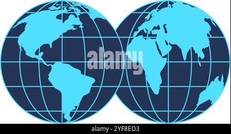 Globo a griglia 3d Y2K Illustrazione Vettoriale