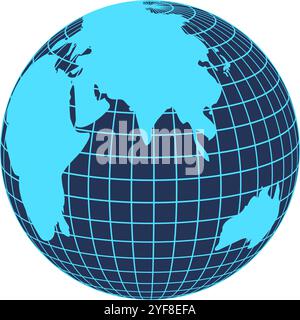 Griglia geometrica 3d Planet Illustrazione Vettoriale