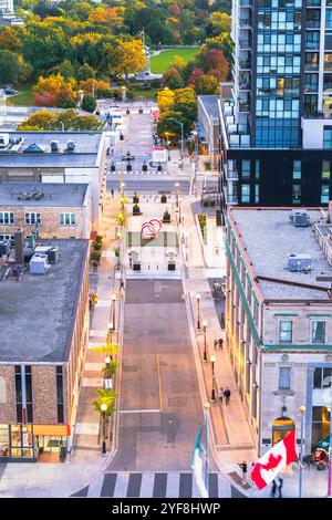 Kitchener, Ontario, Canada, paesaggio urbano al crepuscolo. Foto Stock