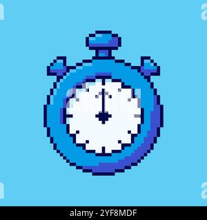 Disegno delle risorse di gioco del cronometro pixel art Illustrazione Vettoriale