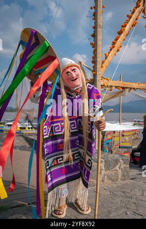 Danza de los viejitos, danza tradizionale messicana originaria del Messico Michoacan Foto Stock