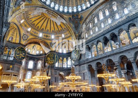 Interno dell'Hagia Sophia in Istanbul, Turchia Foto Stock