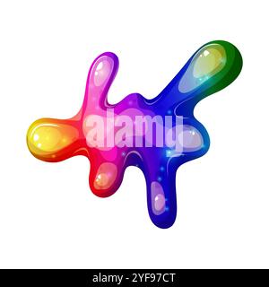 Illustrazione arcobaleno che gocciola con colori vivaci. Rainbow Splash Collection su sfondo trasparente. Ottimo per aggiungere giocosa e tossico Illustrazione Vettoriale