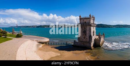 Torre Belem a Lisbona, Portogallo. La Torre di Saint Vincent Foto Stock