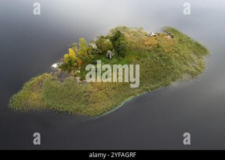 Veduta aerea dell'isola di honkasaari nel lago kallavesi, finlandia orientale, Kuopio, Europa, Savonia settentrionale Europa Foto Stock