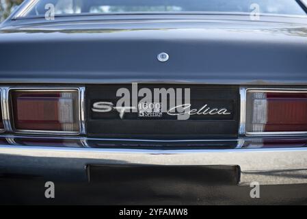Nicosia Cyprus, 14 ottobre 2018: Vista posteriore della classica auto sportiva Toyota Celica da collezione. Auto di lusso d'epoca Foto Stock