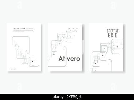 Sfondo astratto poligonale con linee e punti connessi. Brochure tecnologica moderna. Illustrazione Vettoriale