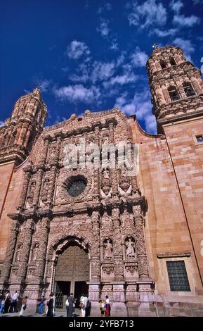 Facciata principale della Cattedrale, Zacatecas, Messico Foto Stock