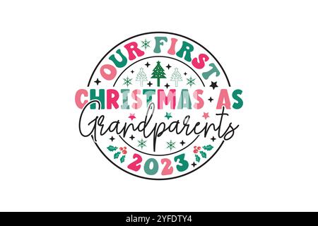 T-shirt natalizia Boho, design SVG Christmas Wenter Illustrazione Vettoriale