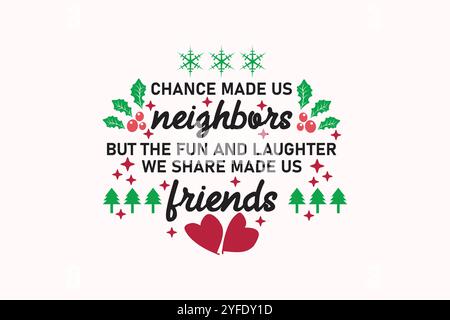 T-shirt natalizia Boho, design SVG Christmas Wenter Illustrazione Vettoriale