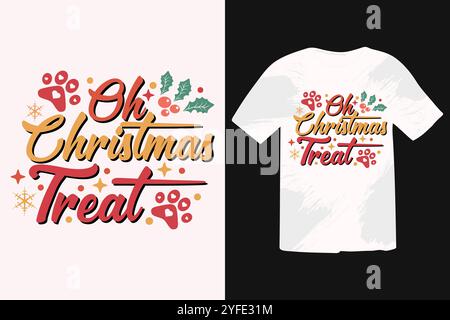 Christmas Pink Dog SVG Design Illustrazione Vettoriale