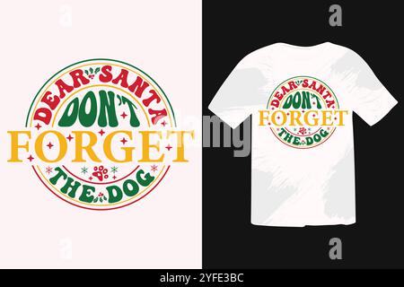 Christmas Pink Dog SVG Design Illustrazione Vettoriale