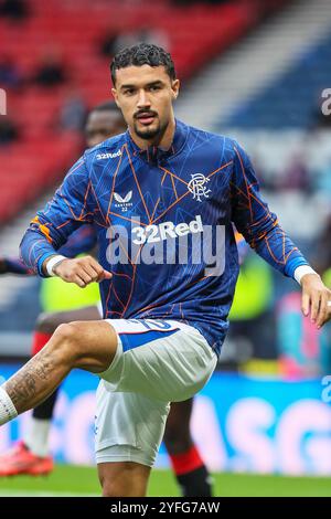 Jefte, giocatore di calcio professionistico, attualmente gioca con i Rangers FC, una squadra della Scottish Premiership con sede a Glasgow. Foto Stock