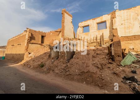 Rovine di vecchie case a Ha'il, Arabia Saudita Foto Stock