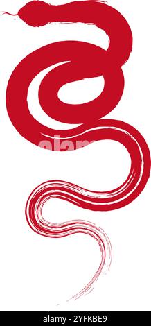 Un serpente astratto stile pennello Illustrazione Vettoriale